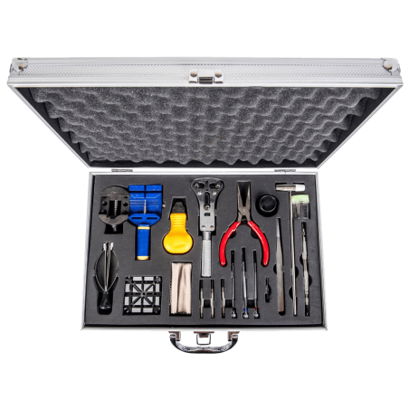 Watch Repair Kit with Reusable Aluminum Box 